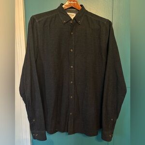 Heritage Dark Gray Soft Touch Flannel Button-Down Shirt Size XL 100% Cotton